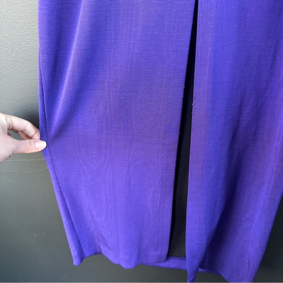 Vintage Jessica McClintock Gunne Sax 90’s Slinky Purple Midi Dress - Picture 5 of 6